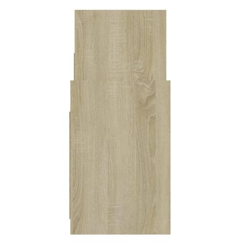 Sideskab 60x26x60 cm spånplade hvid og sonoma-eg