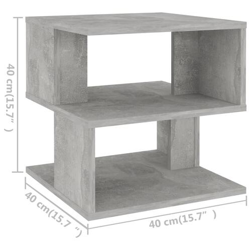 Sidebord 40x40x40 cm spånplade betongrå