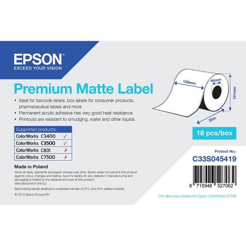 Epson termisk papirrulle C33S045419 - mat overflade (1 stk.)