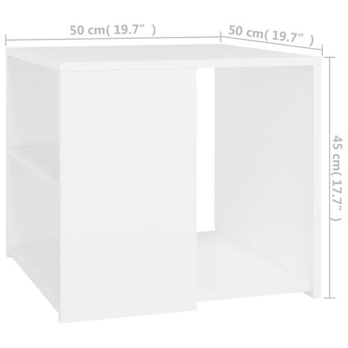 Sidebord 50x50x45 cm konstrueret træ hvid