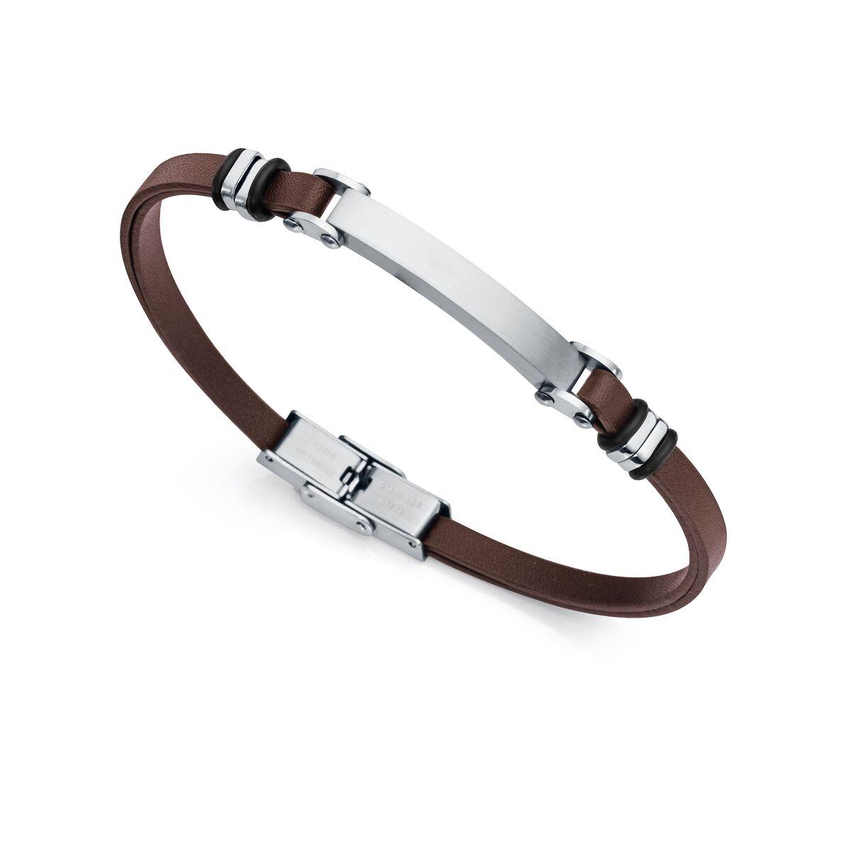 Armbånd til mænd - brun, rustfrit stål (75324P01011)
