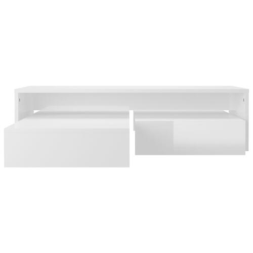 Indskudt sofabordssæt 100x100x26,5 cm hvid højglans
