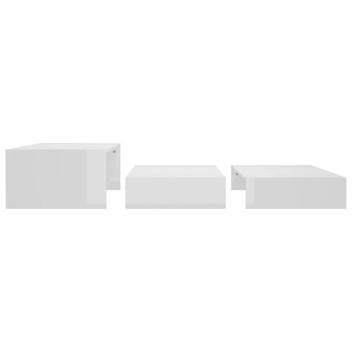 Indskudt sofabordssæt 100x100x26,5 cm hvid højglans