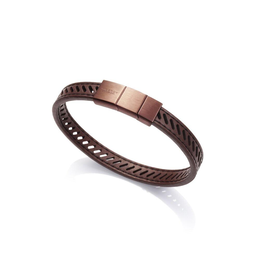 Armbånd til mænd 75110P01011 - brun læderlook