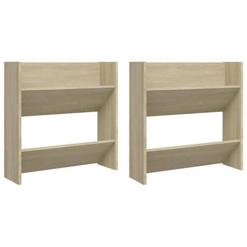 Væghængt skoskab 2 stk. 60x18x60 cm konstrueret træ sonoma-eg