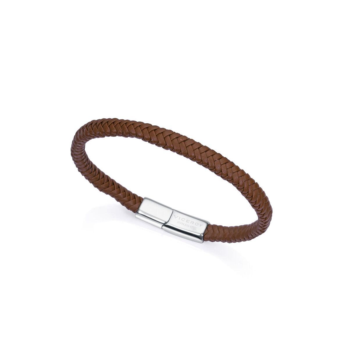 Armbånd til mænd 6373P01011 - flettet, brun