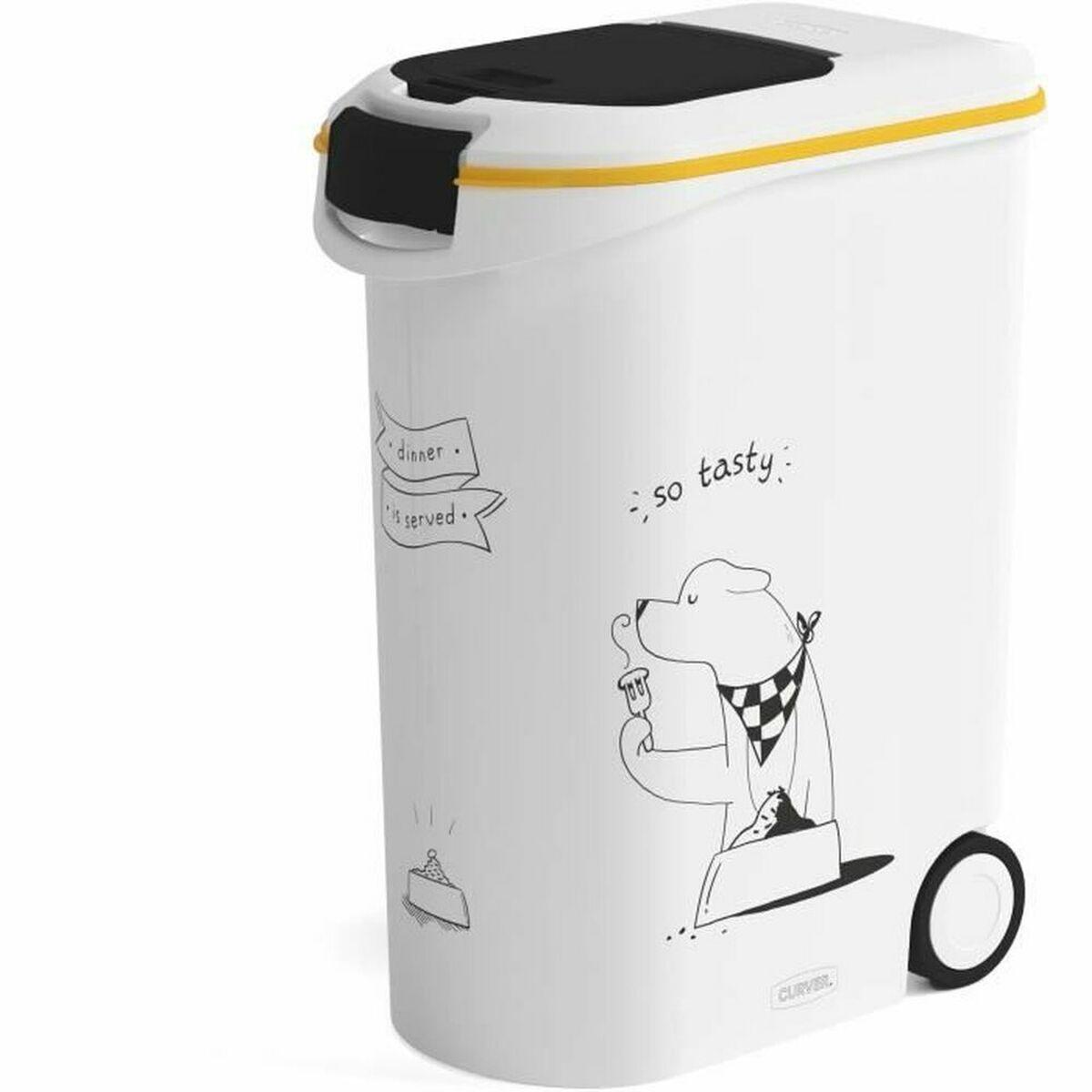 Curver foderbeholder med hjul - hvid plast, 54 l / 20 kg