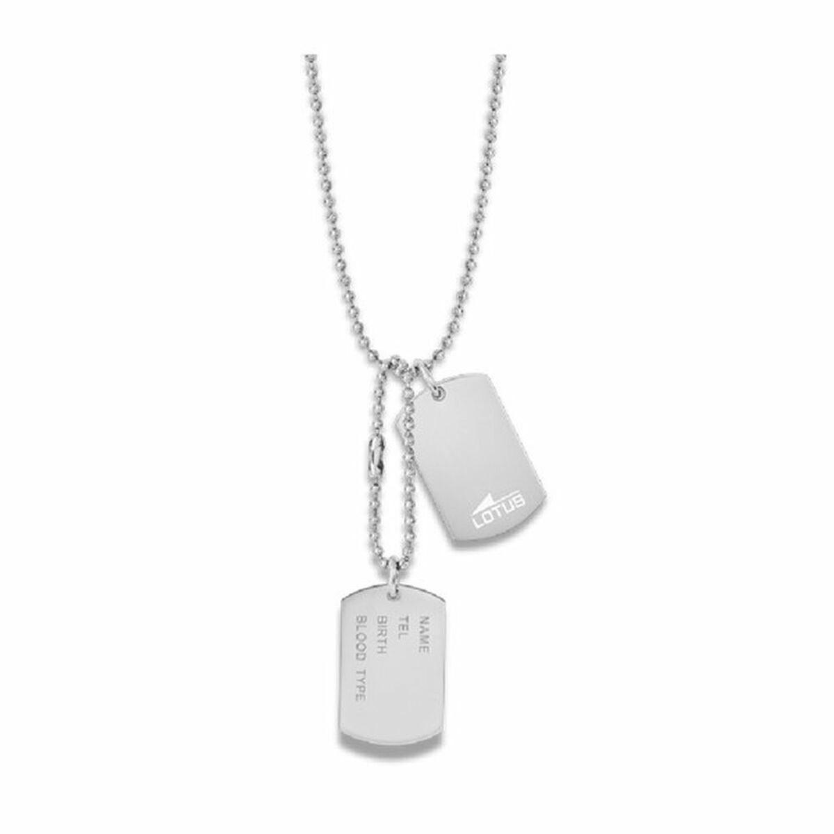 Lotus LS2139-1/1 halskæde - herre dog tag i stål-look