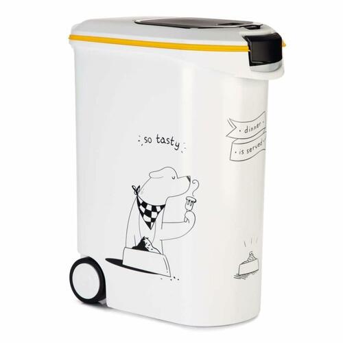 Curver foderbeholder med hjul - hvid plast, 54 l / 20 kg
