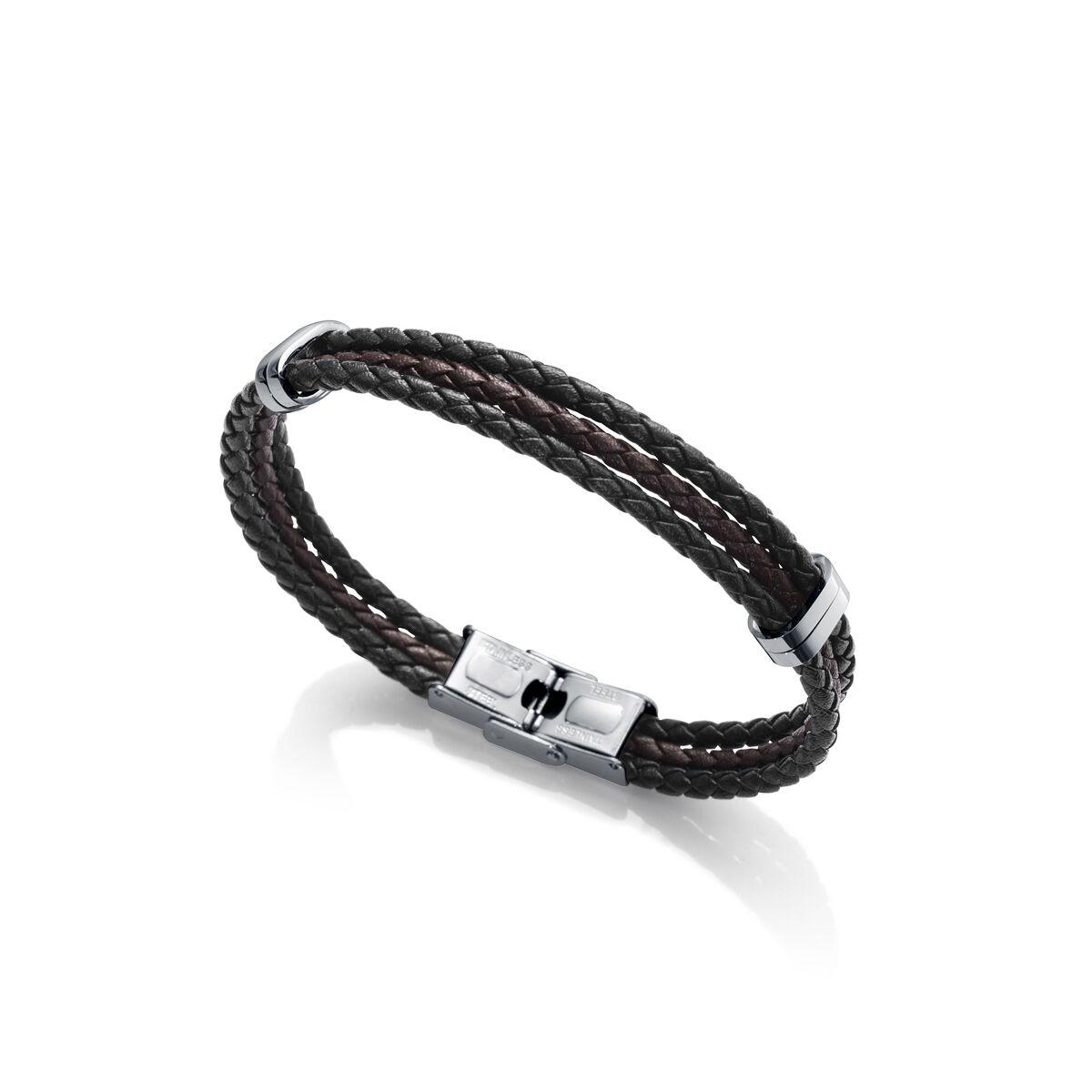 Armbånd til mænd - læder og rustfrit stål