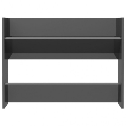 Skoreol til væg 2 stk. 80x18x60 cm konstrueret træ grå højglans