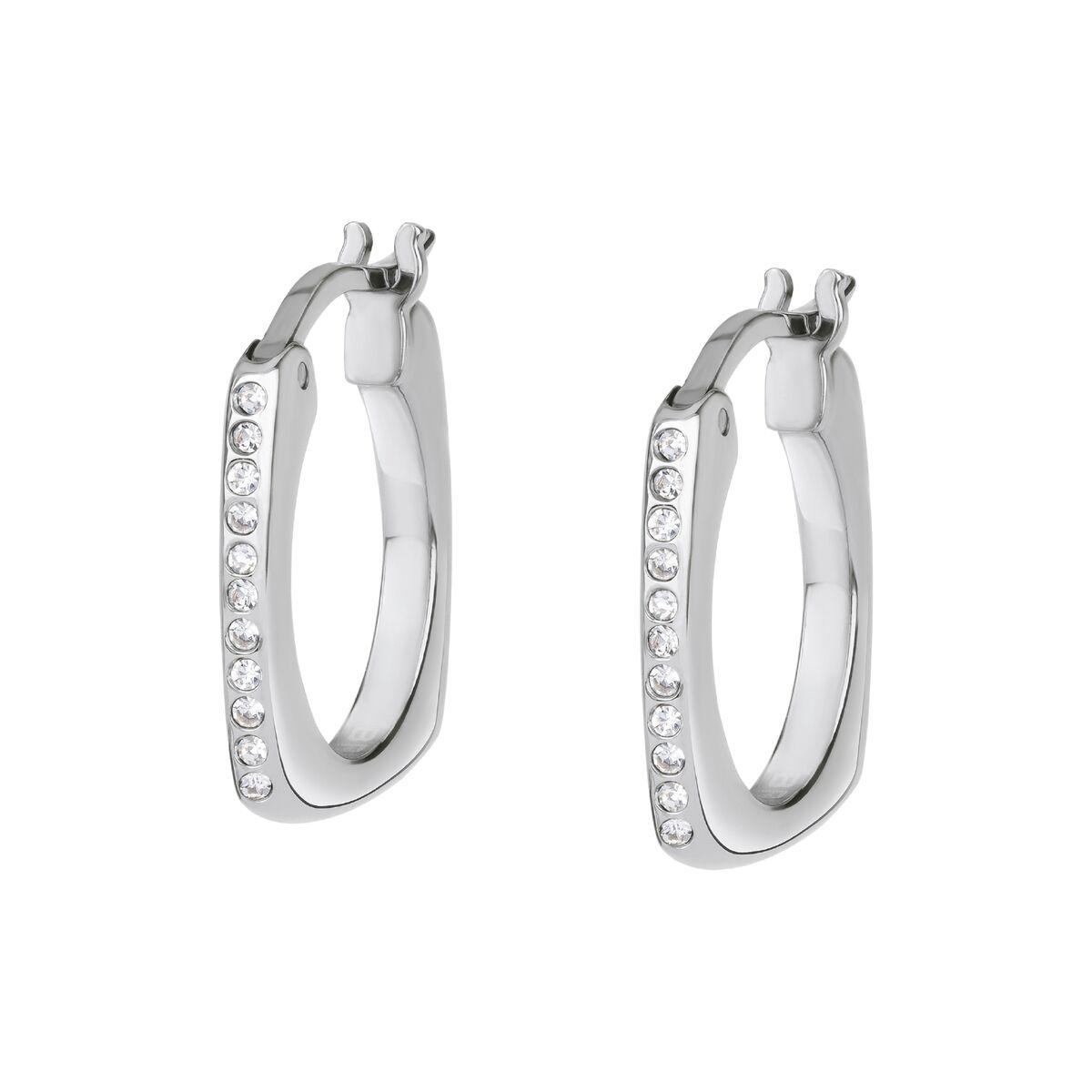 Breil Øreringe til kvinder TJ3157 - elegante hoop-øreringe med klare sten