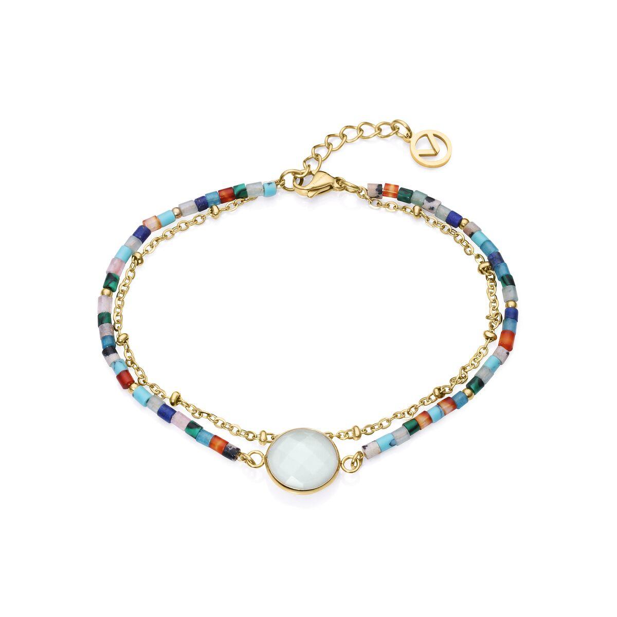 Armbånd til kvinder 14051P01012 - elegant kæde med farvede perler
