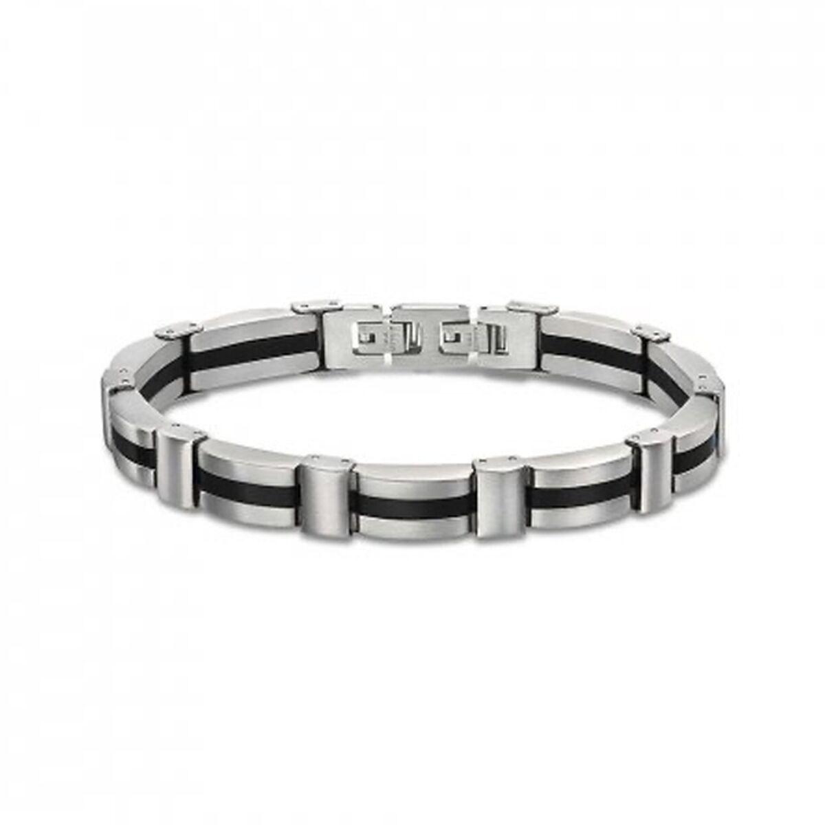 Lotus LS1876-2/2 herrearmbånd i stål med sort detalje
