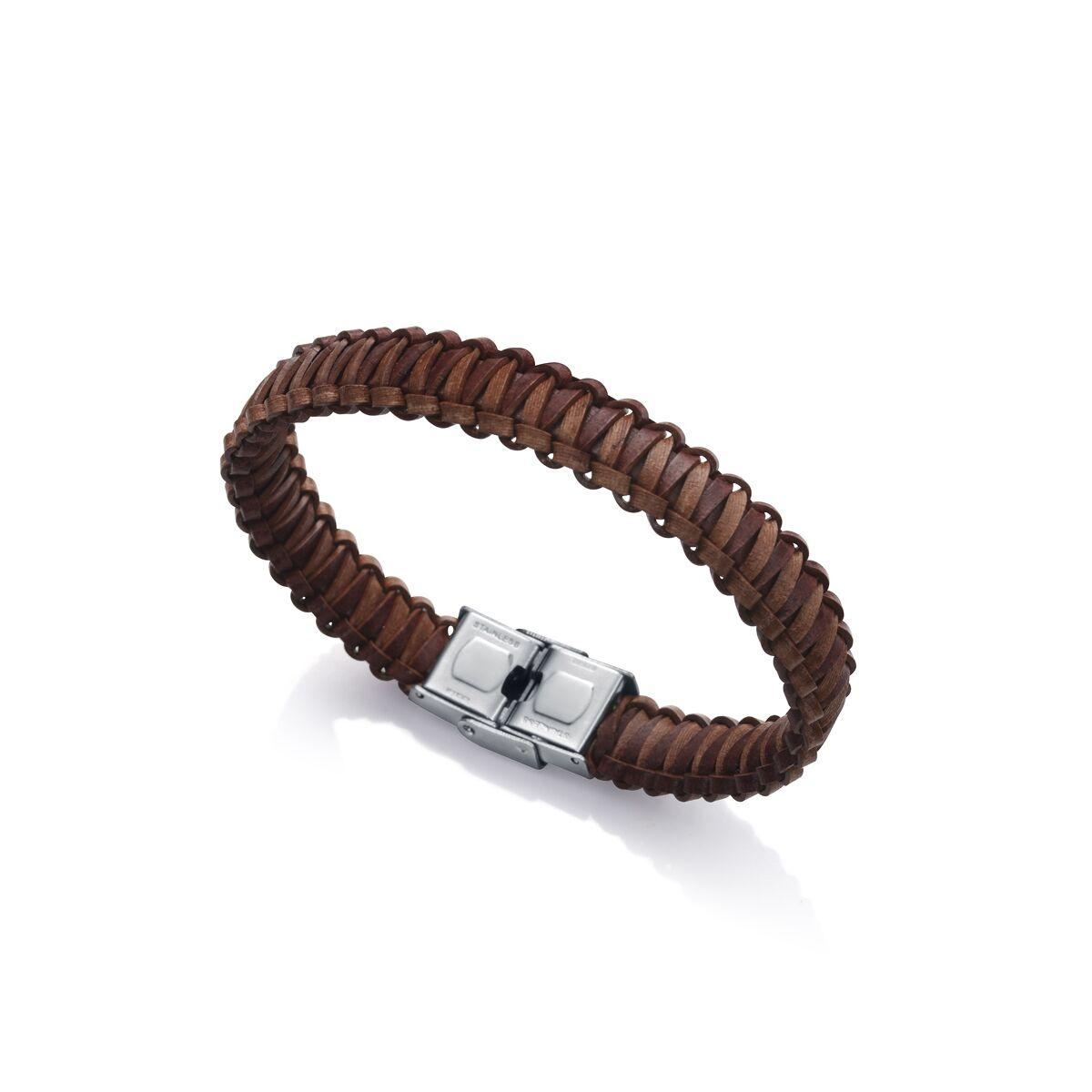 Armbånd til mænd 1327P01011 - flettet brun