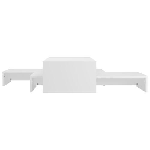Sofabordssæt 100x100x26,5 cm konstrueret træ hvid