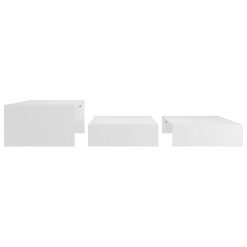 Sofabordssæt 100x100x26,5 cm konstrueret træ hvid
