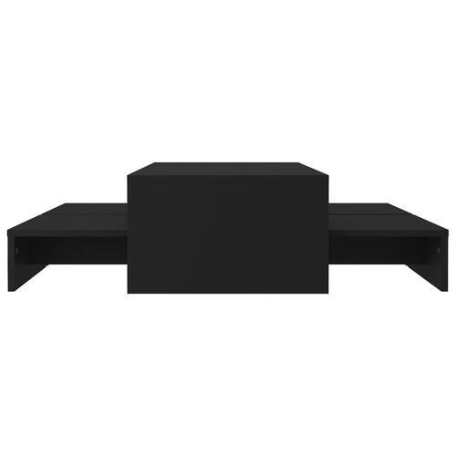 Sofabordssæt 100x100x26,5 cm konstrueret træ sort
