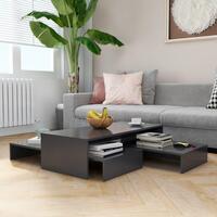 Sofabordssæt 100x100x26,5 cm konstrueret træ grå