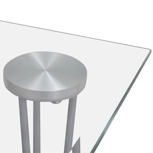 Spisebordssæt med 4 stole og 1 glasbord hvid
