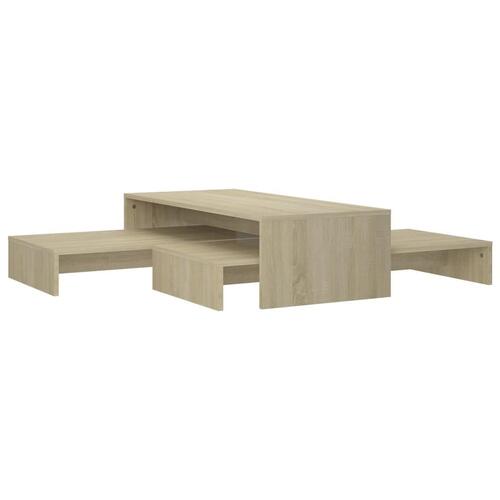 Sofabordssæt 100x100x26,5 cm konstrueret træ sonoma-eg