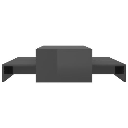 Indskudt sofabordssæt 100x100x26,5 cm grå højglans