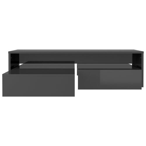 Indskudt sofabordssæt 100x100x26,5 cm grå højglans