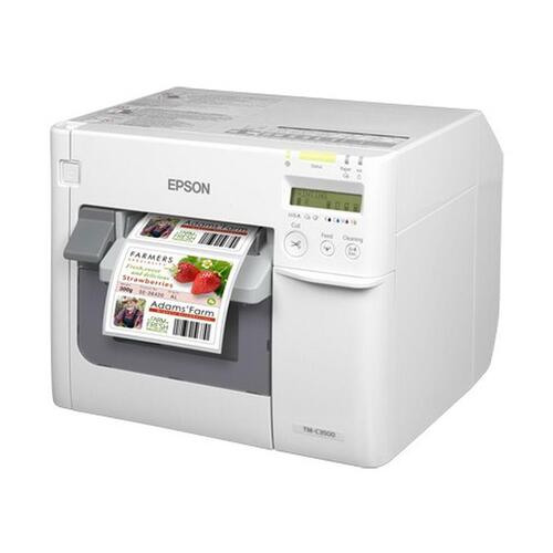 Epson TM-C3500 labelprinter - hvid inkjet med EU-stik