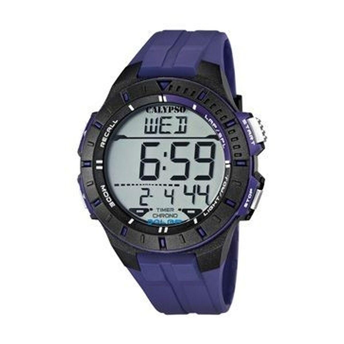 Calypso K5607/2 herreur - digitalt armbåndsur til mænd, blå rem