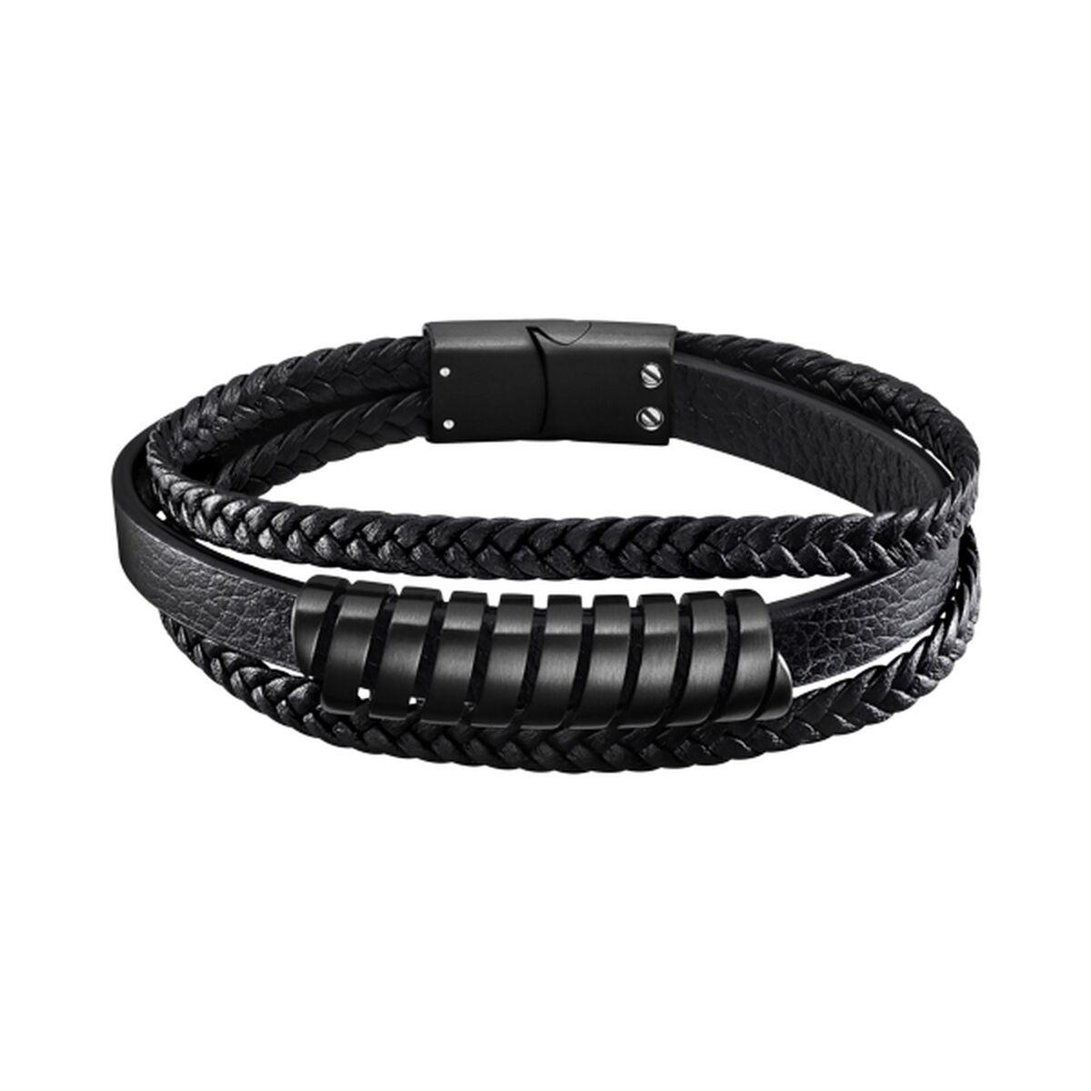 Lotus LS2208-2/3 armbånd til mænd - sort læderlook