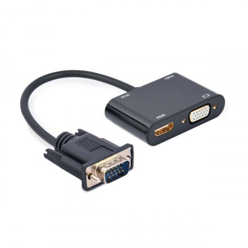 HDMI adapter VGA til HDMI - GEMBIRD A-VGA-HDMI-02, sort