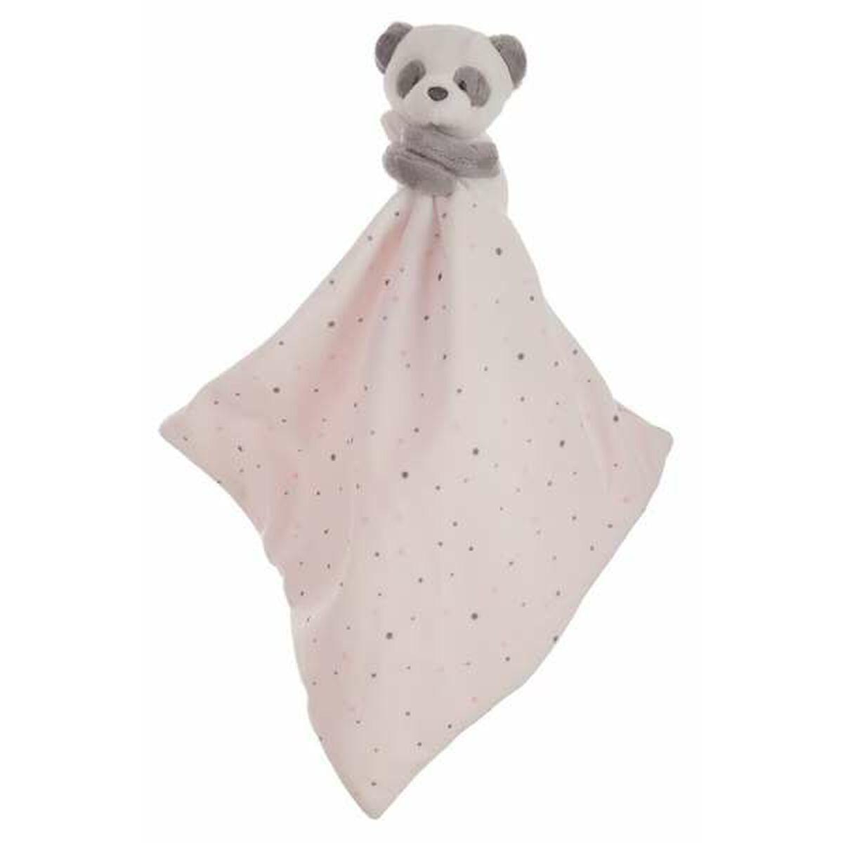 Sutteklud 25 × 25 cm - pandabjørn, pink polyester