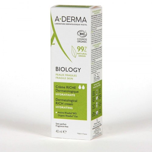 A-Derma Biology fugtgivende ansigtscreme 40 ml - parfumefri