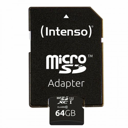 MicroSD-kort INTENSO 64 GB med SD-adapter (UHS-I U3, Class 10)