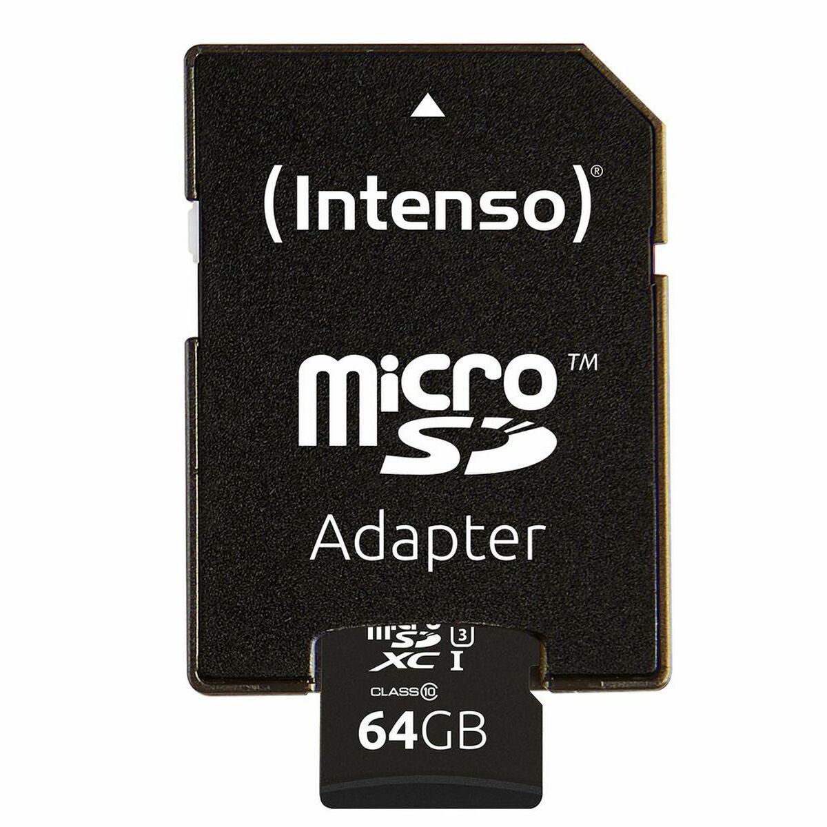 MicroSD-kort INTENSO 64 GB med SD-adapter (UHS-I U3, Class 10)
