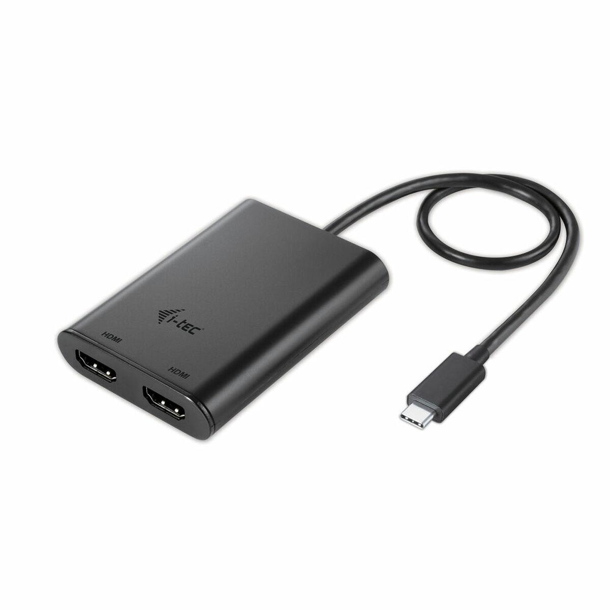 HDMI adapter - i-Tec USB-C til dual HDMI 4K Ultra HD, sort billede