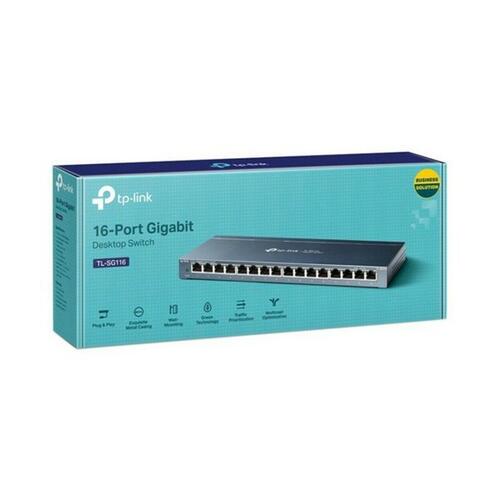 Netværksswitch TP-Link TL-SG116 - 16 porte RJ45, sort