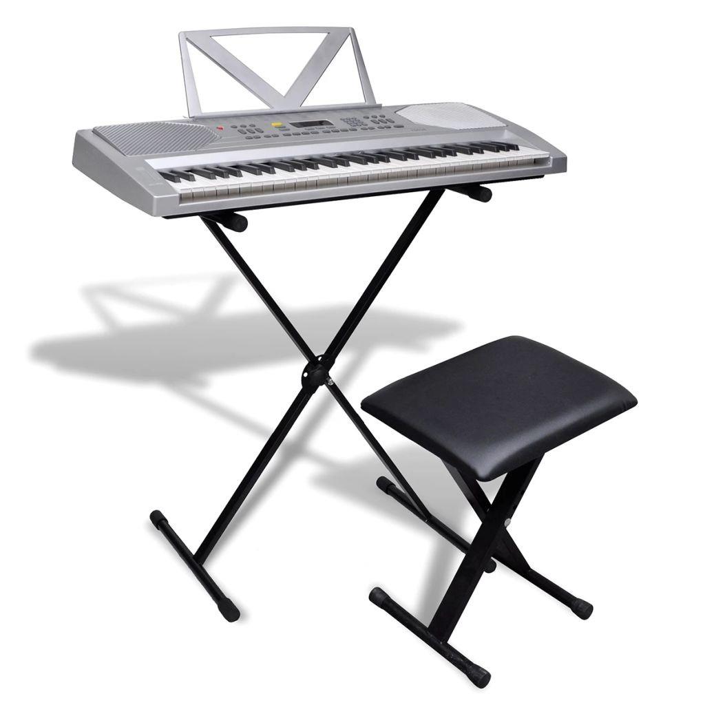 Elektronisk keyboard m. 61 tangenter + justérbart stativ og stol