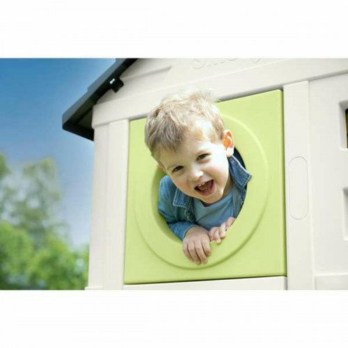 Smoby legehus på stolper med rutsjebane - udendørs legehus til børn 2+