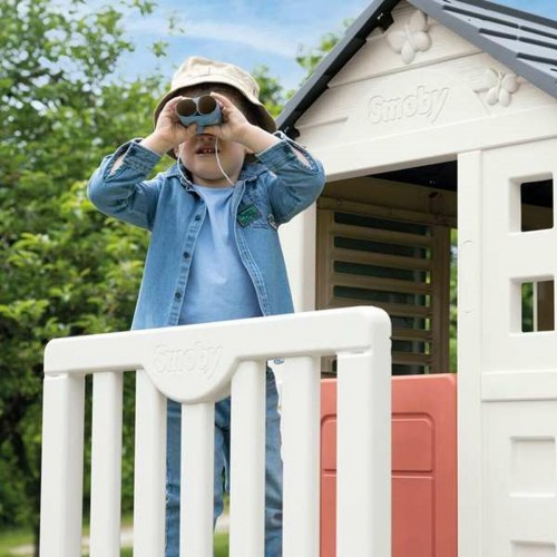 Smoby legehus på stolper med rutsjebane - udendørs legehus til børn 2+