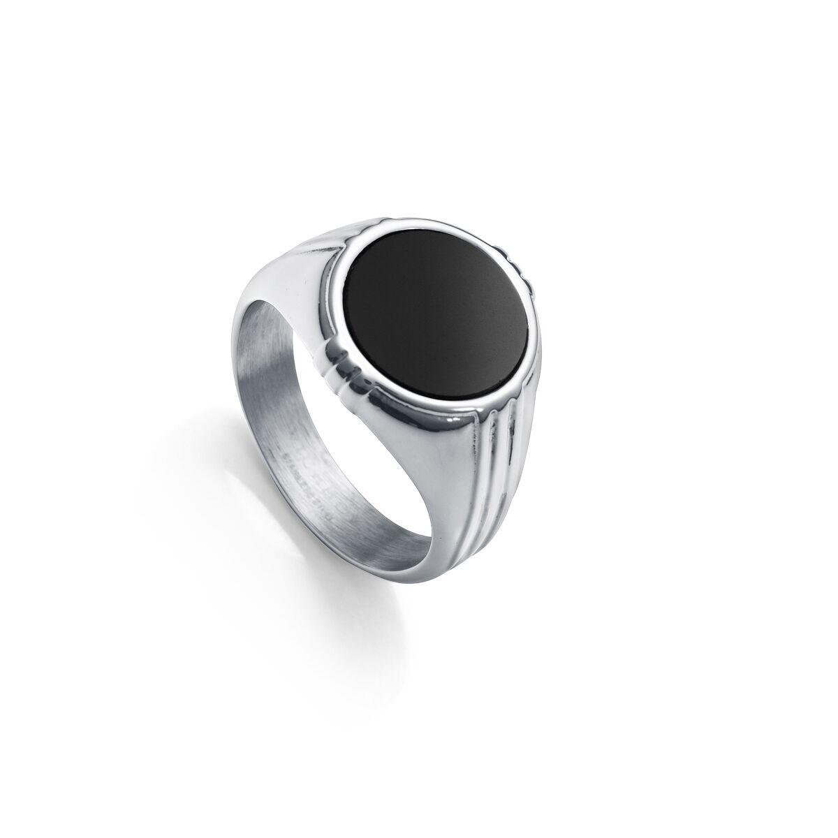 Herre ring - sølvfarvet signetring i 925 sterling sølv