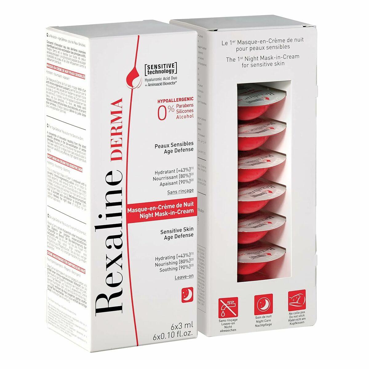Rexaline Derma Nat Fugtighedsmaske Følsom Hud 3 Ml X 6