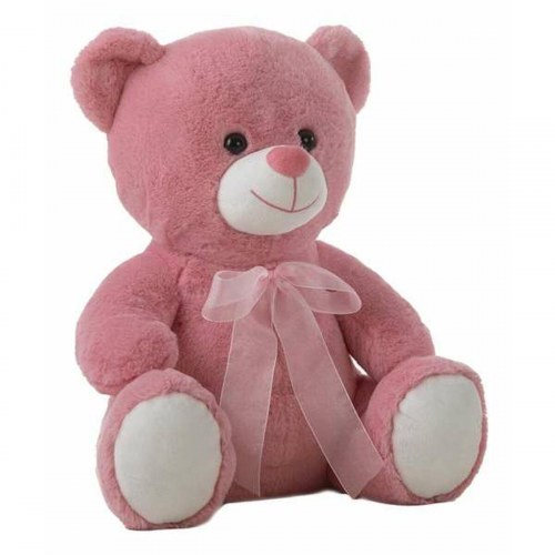 Lyserød bamse i polyester - 20 cm tøjdyr