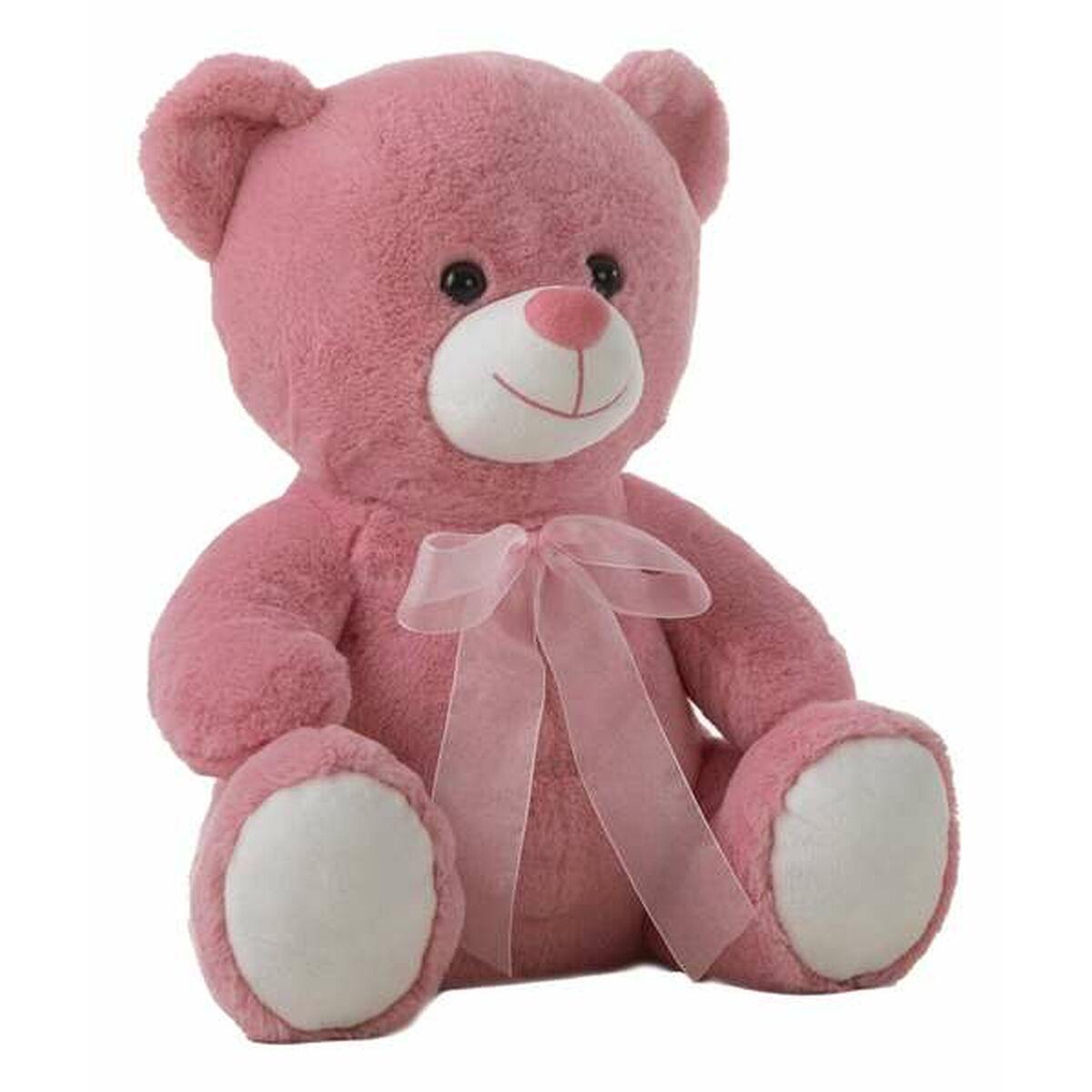 Lyserød bamse i polyester - 20 cm tøjdyr