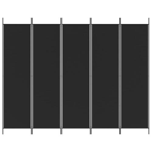 5-panels rumdeler 250x200 cm stof sort (OUTLET A)