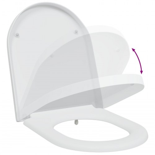 Hurtigmonterings Toiletsæde med Langsom Lukning Duroplast Hvid