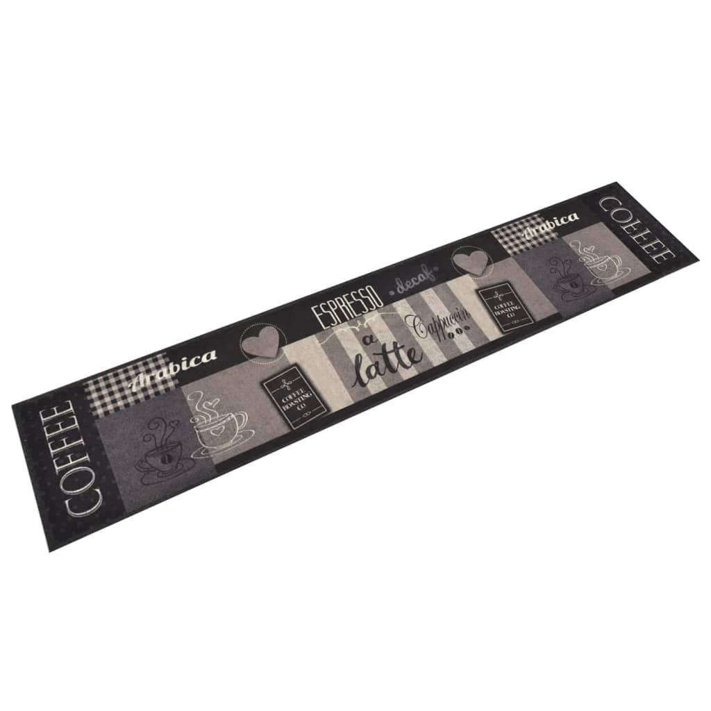 Køkkentæppe 60x300 cm Coffee Black-design vaskbart velour