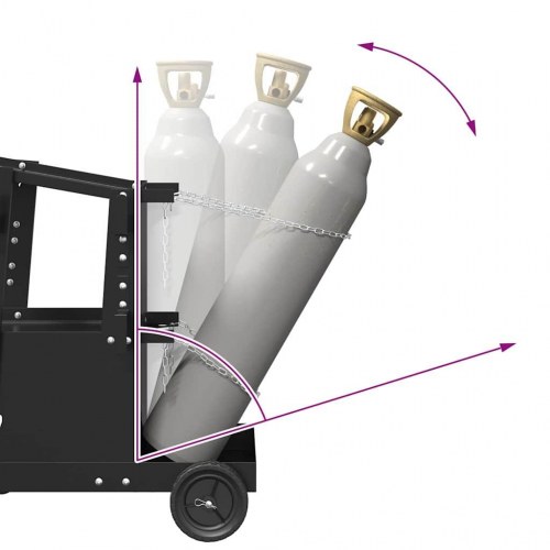 Svejsevogn Sort 90 x 46 x 96 cm Stål