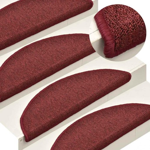 Trappemåtter 30 stk. halvrund 56 x 17 x 3 cm - bordeaux
