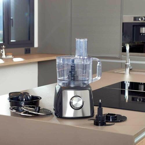Foodprocessor Black & Decker BXFPA1200E - sort, rustfrit stål, 1.200 W